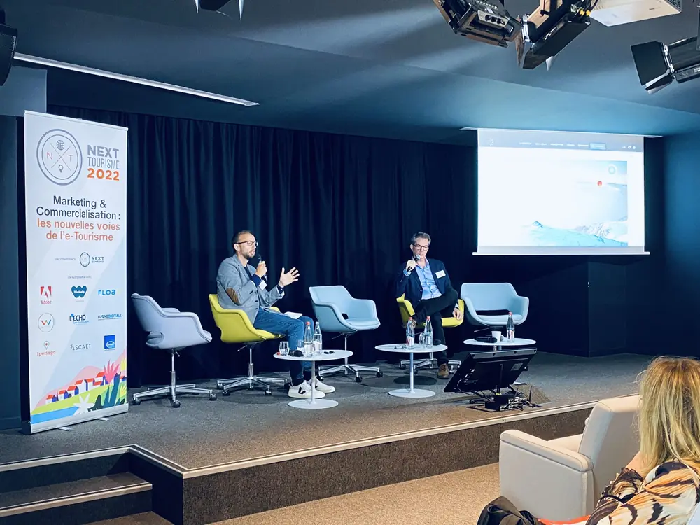Nicolas François speaking on a panel at Next Tourisme